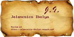 Jelencsics Ibolya névjegykártya